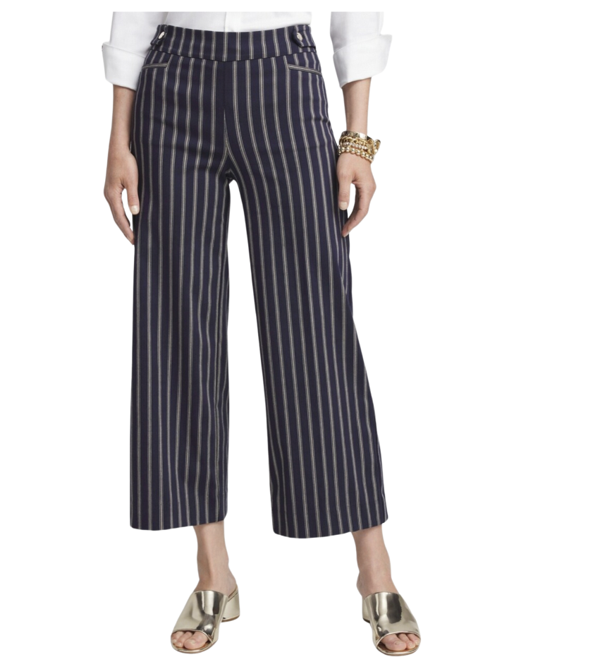 Brigitte Double Stripe Wide Leg Cropped Pants